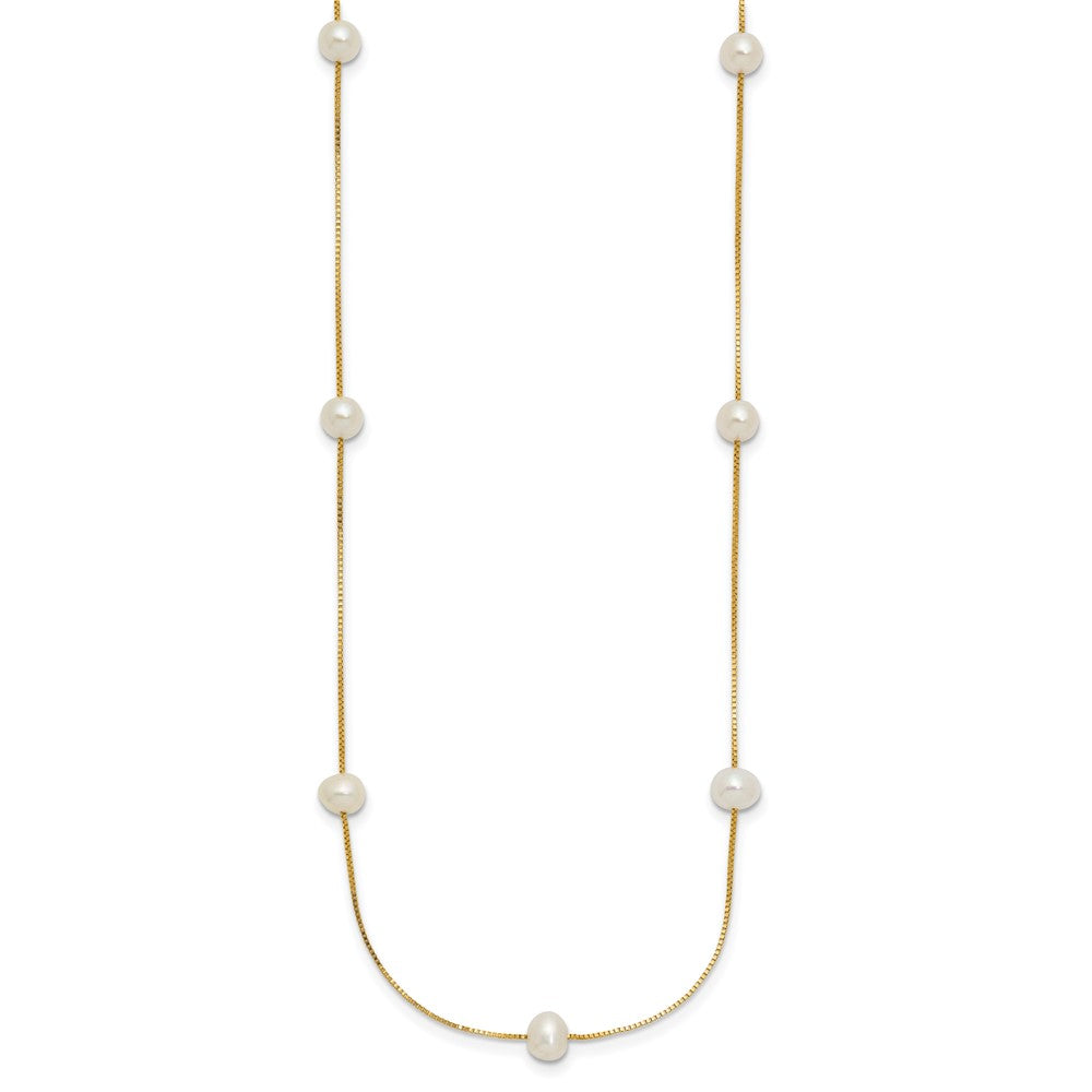 5-6mm Round White FWC Pearl 9-Station Necklaces