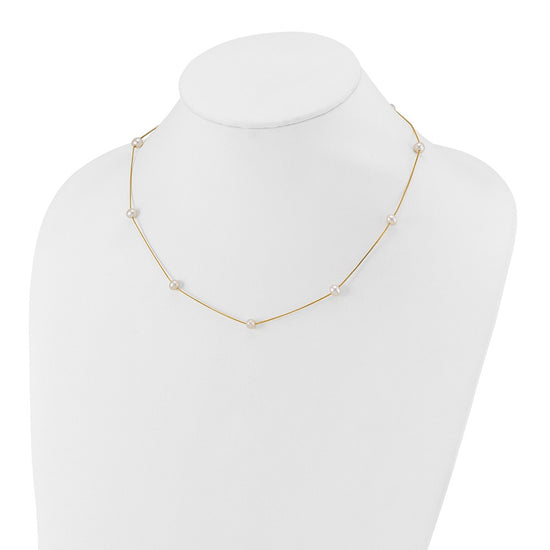 5-6mm Round White FWC Pearl 9-Station Necklaces
