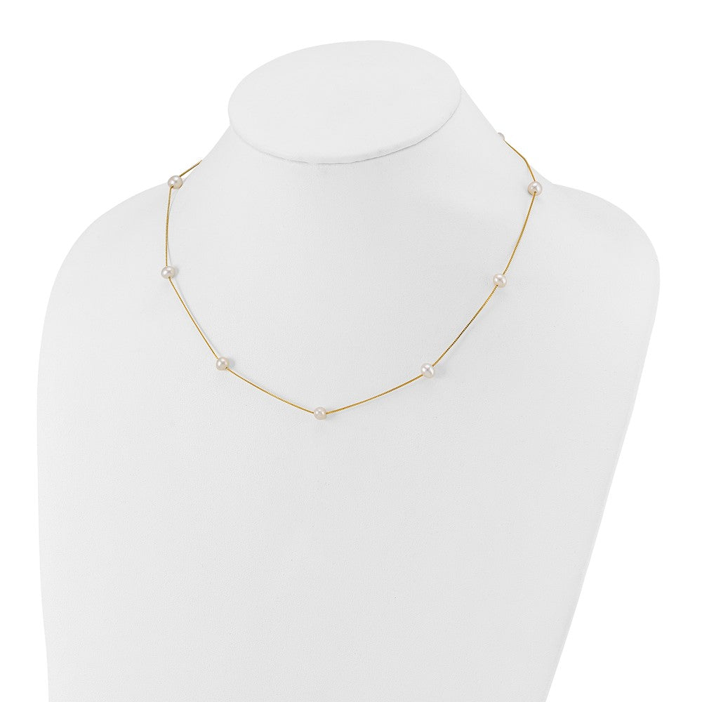 5-6mm Round White FWC Pearl 9-Station Necklaces