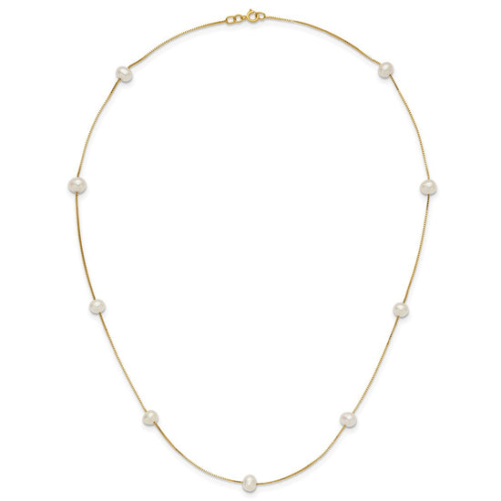 5-6mm Round White FWC Pearl 9-Station Necklaces