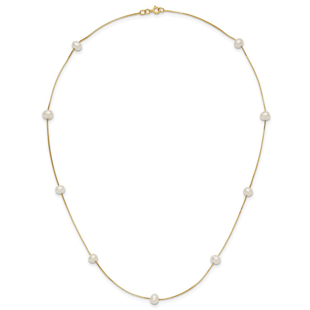 5-6mm Round White FWC Pearl 9-Station Necklaces