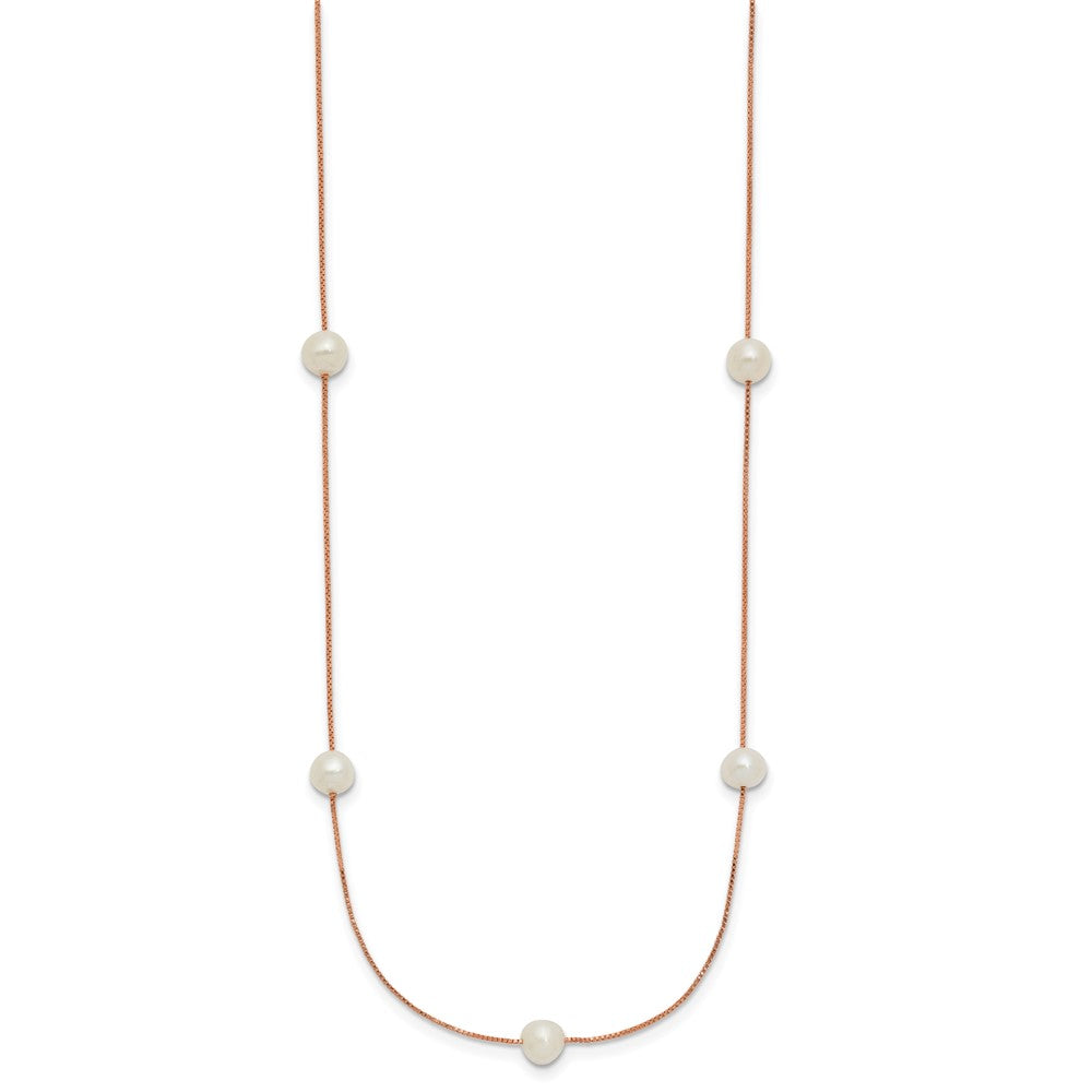 5-6mm Round White FWC Pearl 9-Station Necklaces
