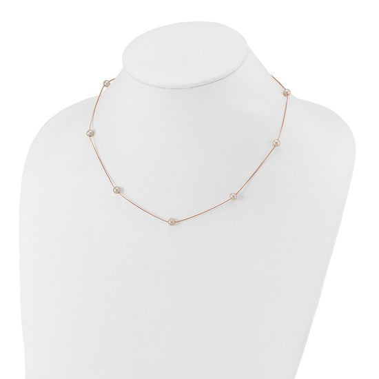 5-6mm Round White FWC Pearl 9-Station Necklaces