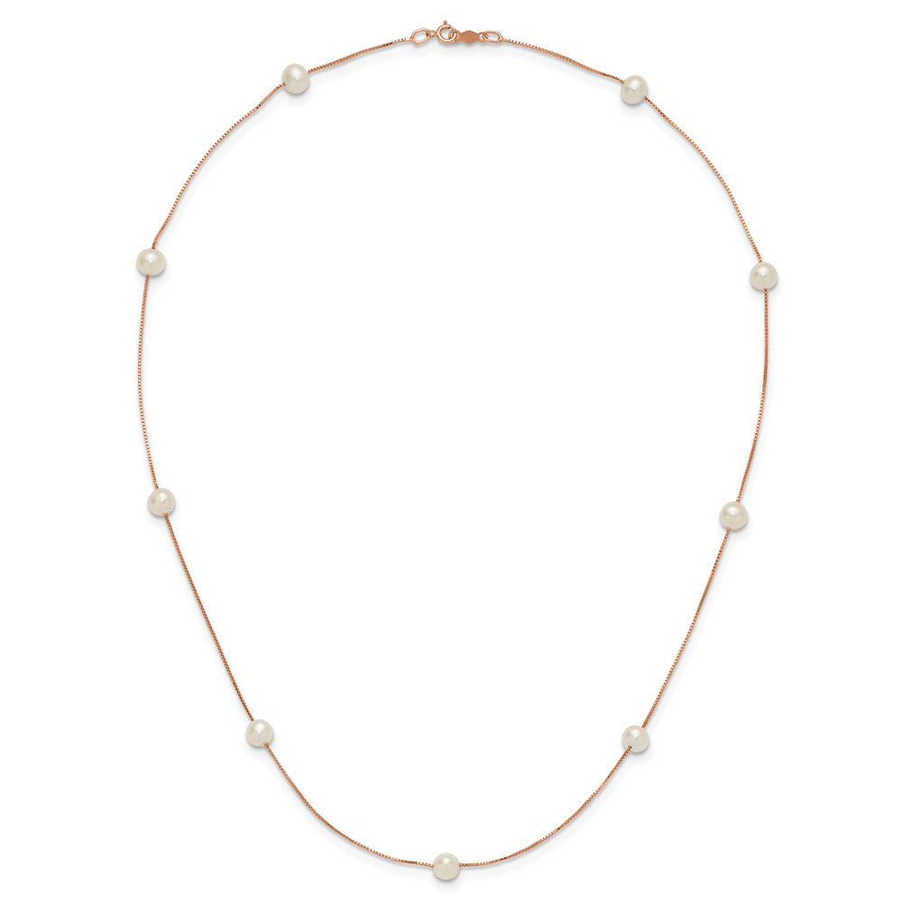 5-6mm Round White FWC Pearl 9-Station Necklaces