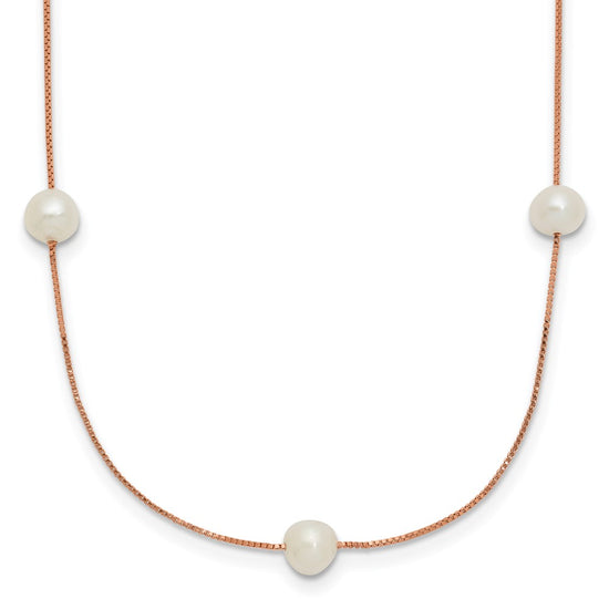 5-6mm Round White FWC Pearl 9-Station Necklaces