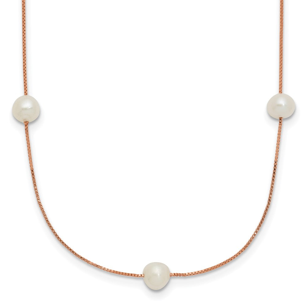 5-6mm Round White FWC Pearl 9-Station Necklaces