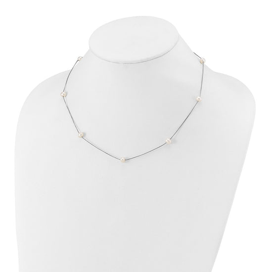 5-6mm Round White FWC Pearl 9-Station Necklaces