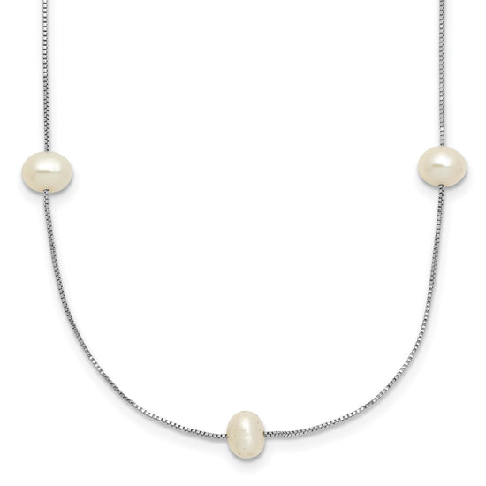 5-6mm Round White FWC Pearl 9-Station Necklaces