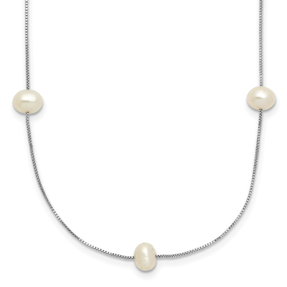 5-6mm Round White FWC Pearl 9-Station Necklaces