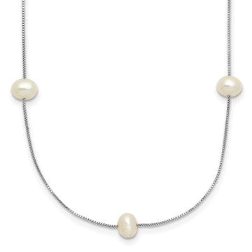 5-6mm Round White FWC Pearl 9-Station Necklaces