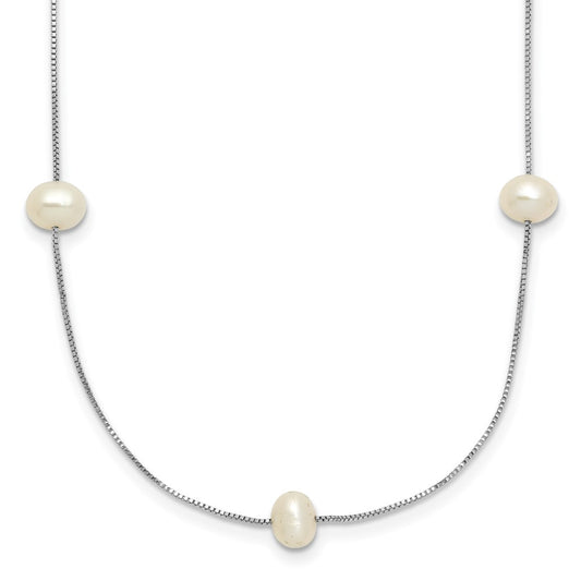 5-6mm Round White FWC Pearl 9-Station Necklaces