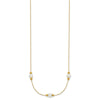14K Polished White Round Freshwater Cultured Pearl and Bead 3-Station 16 inch Necklace Plus 2 inch Extender