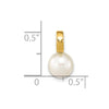 14K 7-8mm White Round Freshwater Cultured Pearl Hinged Bail Charm