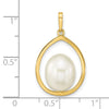 14k 9-10mm White Rice Freshwater Cultured Pearl Teardrop Pendant