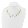 14K Smoky Quartz/White Quartz/Blue Topaz/Citrine/Amethyst 3-strand 17 inch Necklace