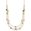 14K Smoky Quartz/White Quartz/Blue Topaz/Citrine/Amethyst 3-strand 17 inch Necklace