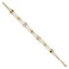 14K Smoky Quartz/White Quartz/Blue Topaz/Citrine/Amethyst 3-strand 7.5 inch Bracelet