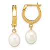Gold FWC Pearl Dangle Hoop Earrings