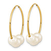 14k 6-7mm White Semi-Round Freshwater Cultured Pearl Infinity Hoop Earrings