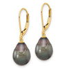 Gold Tahitian Pearl Leverback Earrings