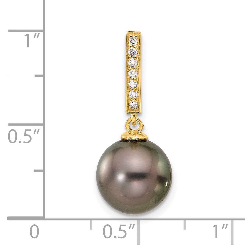 Gold Tahitian Cultured Pearl with Diamond Pendant