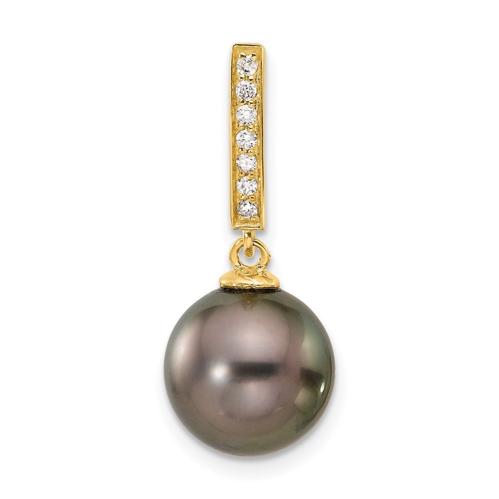 Gold Tahitian Cultured Pearl with Diamond Pendant
