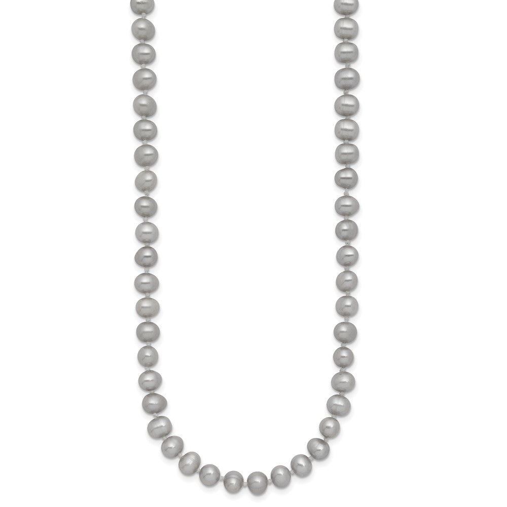 14K Near Round Grey FWC Pearl 18in Necklaces