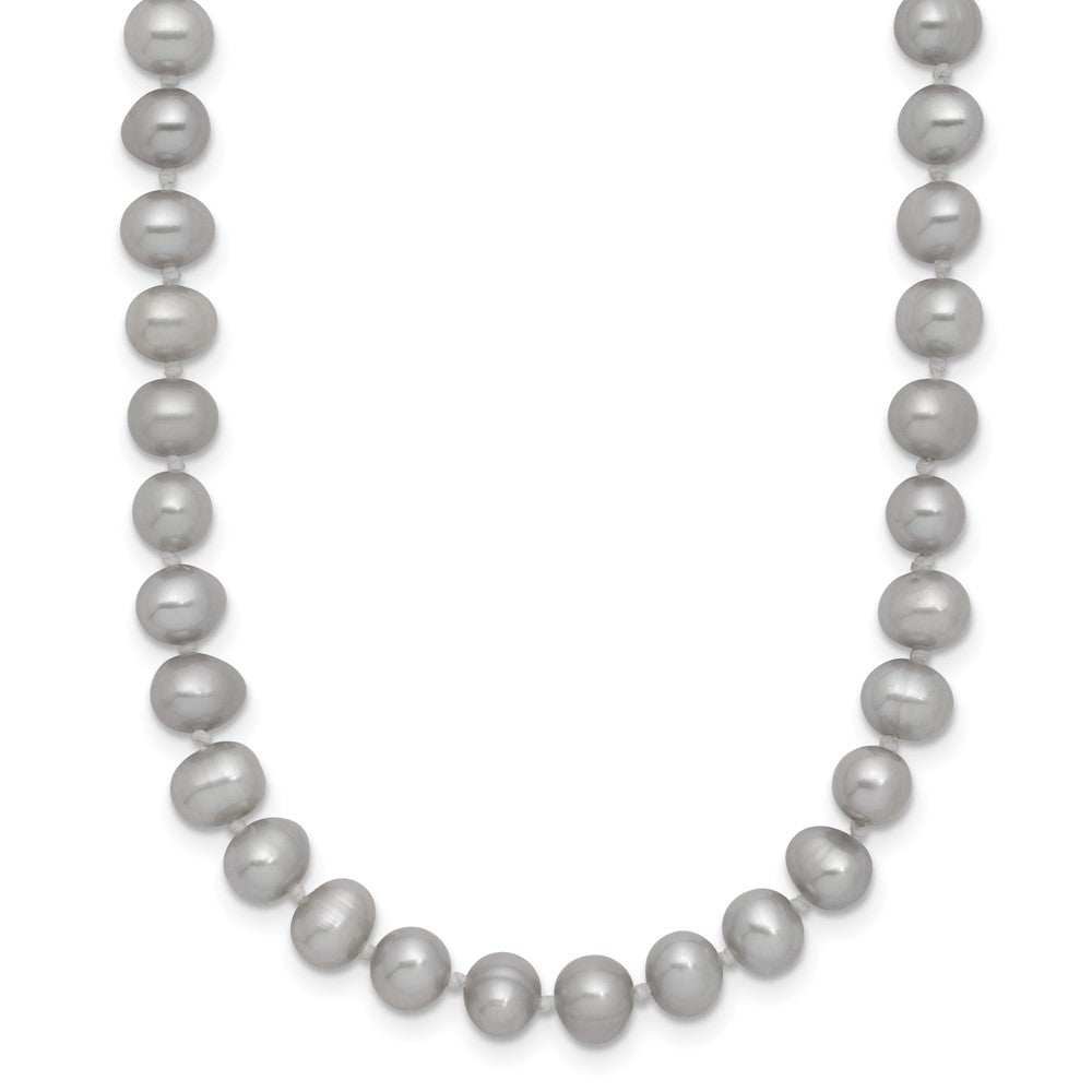 14K Near Round Grey FWC Pearl 18in Necklaces