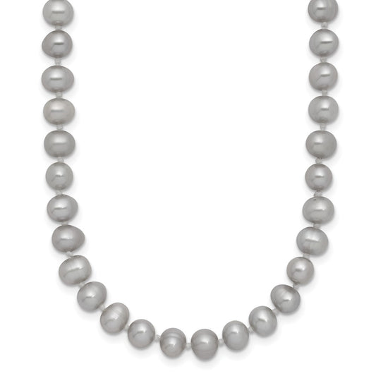 14K Near Round Grey FWC Pearl 18in Necklaces