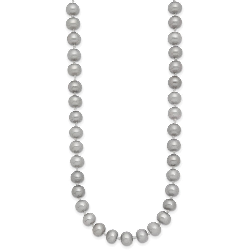 14K Near Round Grey FWC Pearl 18in Necklaces