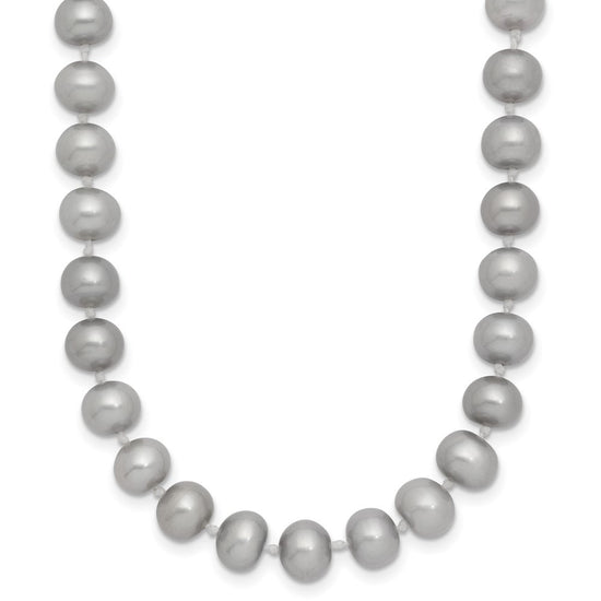 14K Near Round Grey FWC Pearl 18in Necklaces