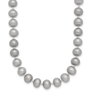 14K Near Round Grey FWC Pearl 18in Necklaces