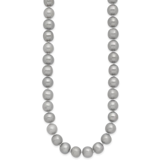 14K Near Round Grey FWC Pearl 18in Necklaces