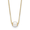 14k 4-5mm White Round Freshwater Cultured Pearl 18 inch Necklace