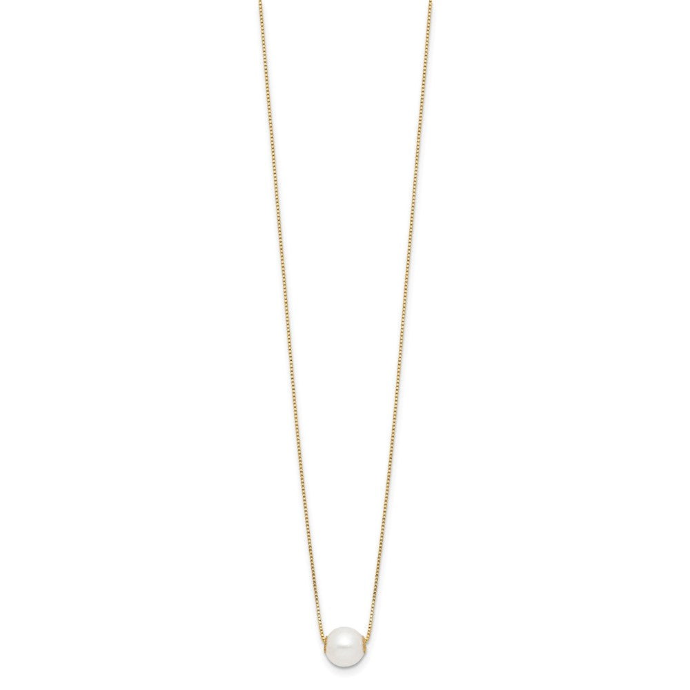 14k 7-8mm White Round Freshwater Cultured Pearl 18 inch Necklace