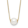 14k 7-8mm White Round Freshwater Cultured Pearl 18 inch Necklace