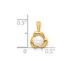 14K 4-5mm Round White FWC Pearl Flower Pendant