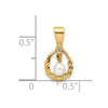 14K 3-4mm Teardrop White FWC Pearl and .01ct Diamond Pendant