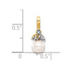 14K 6-7mm Round White FWC Pearl and .03ct. Diamond Pendant