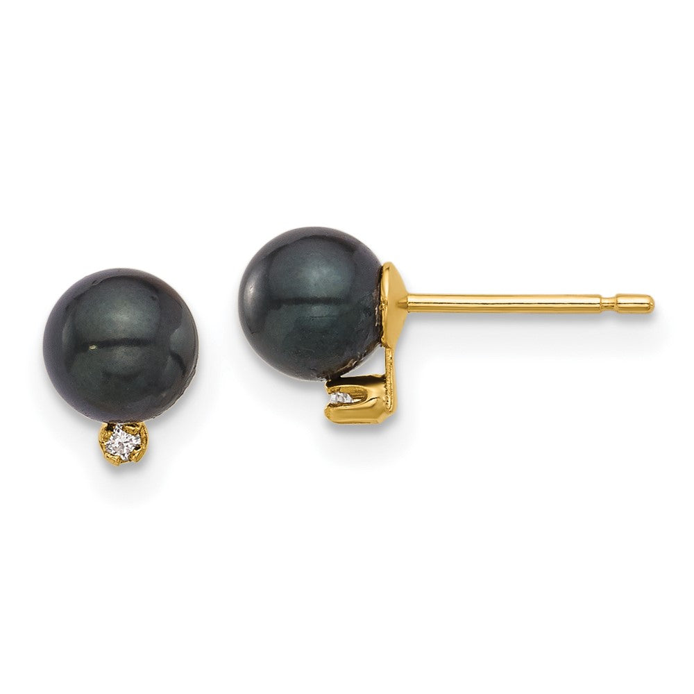 Saltwater Akoya Pearl & Diamond Post Earrings