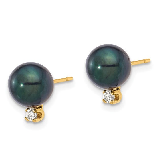 Saltwater Akoya Pearl & Diamond Post Earrings