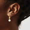 Gold Pearl and Diamond Dangle Earrings