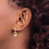 14K 3-4mm Teardrop White FWC Pearl and .02ct Dia Post Dangle Earrings
