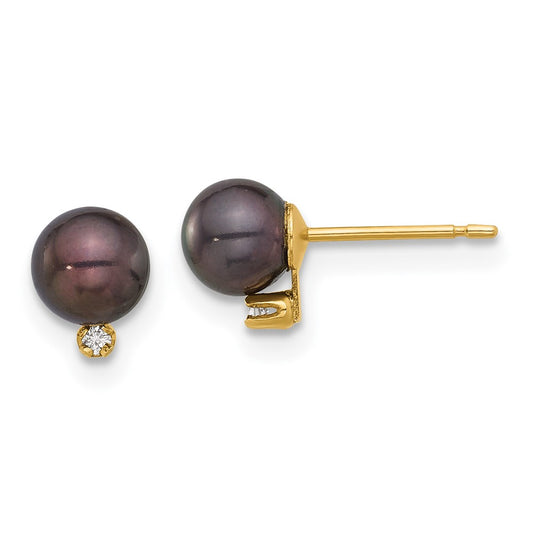 FWC Pearl & Diamond Post Earrings