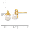 Gold FWC Pearl and Diamond Post Earrings