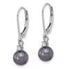 7-8mm FWC Pearl & Diamond Leverback Dangle Earrings
