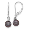 7-8mm FWC Pearl & Diamond Leverback Dangle Earrings