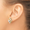 14k 3-4mm White Button Freshwater Cultured Pearl and .02 Carat Diamond Post Earrings