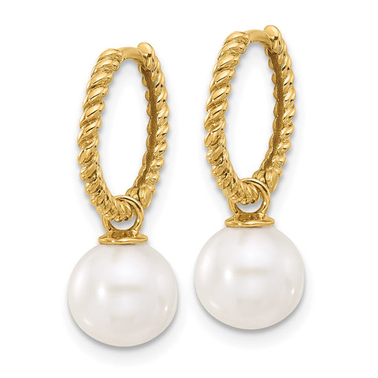 Gold FWC Pearl Dangle Hoop Earrings Sets
