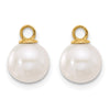 14k 7-8mm Black and White Freshwater Cultured Pearl Removable Dangle Hoop Earrings